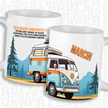 Volkswagen Transporter T1 + Imię - kubek